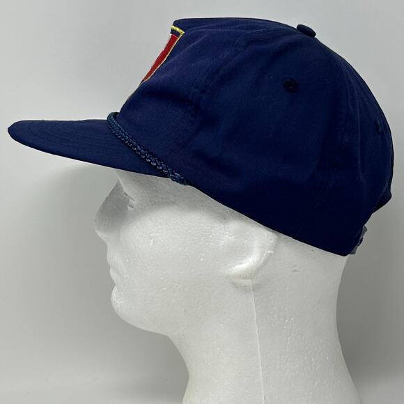 Vintage 80s Canadian Flag Hat Cap Canada Rope Cord Roping Corded Snapback Blue - Picture 7 of 11